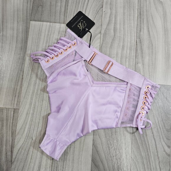 NWT Honey Birdette Jerry Lilac Satin Panty Brief Size XS - Picture 2 of 6